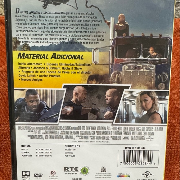 Rapidos y Furiosos: Hobbs & Shaw Spanish DVD - Picture 2 of 3